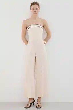 Wehkamp Mango jumpsuit linnen crème aanbieding