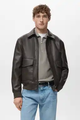 Wehkamp Mango Man imitatieleren jas aanbieding
