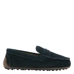 Wehkamp Mango Kids leren instappers blauw aanbieding