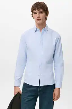 Wehkamp Mango Man Regular casual overhemd lichtblauw aanbieding