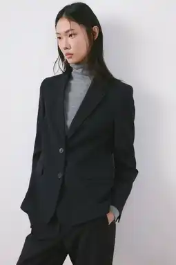 Wehkamp Mango regular blazer met krijtstreep donkerblauw aanbieding