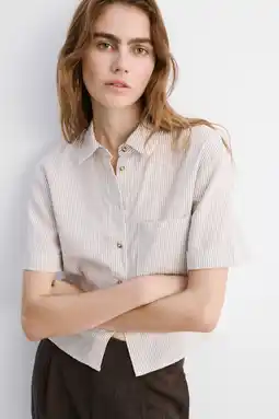 Wehkamp Mango blouse met krijtstreep beige aanbieding