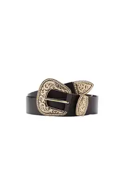 Wehkamp Mango leren riem donkerbruin aanbieding