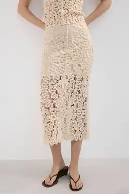 Wehkamp Mango midi rok ajour beige aanbieding