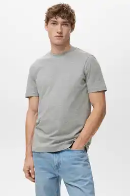 Wehkamp Mango Man slim T-shirt grijs aanbieding