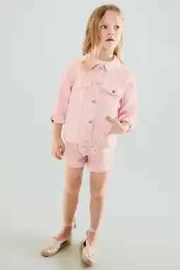 Wehkamp Mango Kids denim spijkerjas roze aanbieding