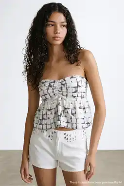 Wehkamp MANGO TEEN strapless top ecru aanbieding