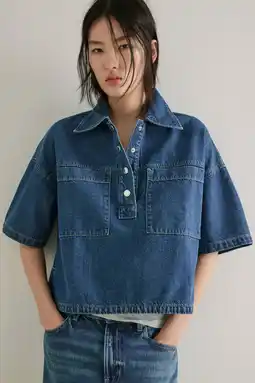 Wehkamp Mango top medium blue denim aanbieding
