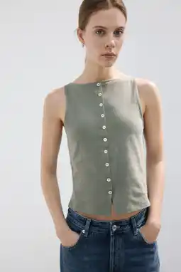 Wehkamp Mango gilet grijsgroen aanbieding