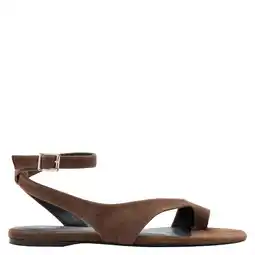 Wehkamp Mango suède sandalen bruin aanbieding