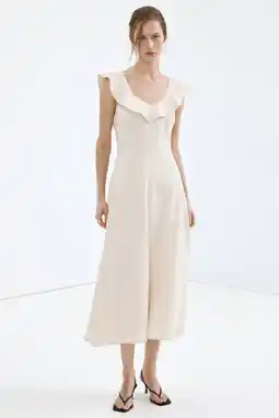 Wehkamp Mango linnen zomerjurk beige aanbieding