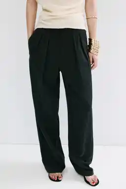 Wehkamp Mango straight regularwaist broek zwart aanbieding