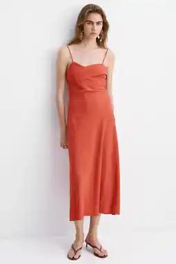 Wehkamp Mango zomerjurk roodbruin aanbieding
