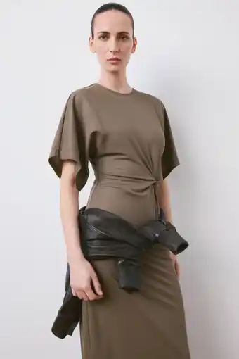 Wehkamp Mango midi jurk bruin aanbieding