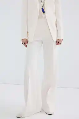 Wehkamp Mango wide leg regularwaist broek ecru aanbieding