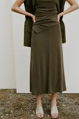Wehkamp Mango midi rok kaki aanbieding