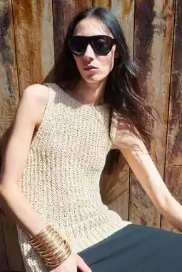 Wehkamp Mango top grof gebreid beige aanbieding