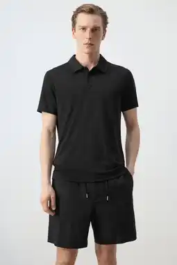 Wehkamp Mango Man slim polo zwart aanbieding