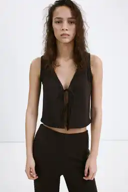 Wehkamp Mango gebreide gilet bruin aanbieding