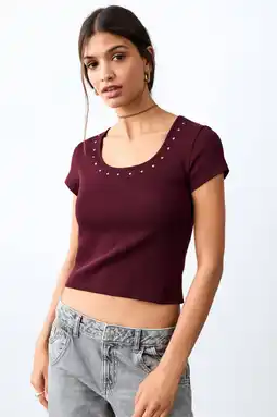 Wehkamp MANGO TEEN T-shirt donkerrood aanbieding
