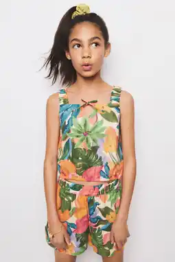 Wehkamp Mango Kids gebloemde mouwloze top oranje aanbieding