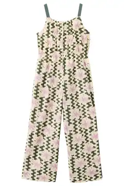 Wehkamp Mango Kids gebloemde jumpsuit beige aanbieding