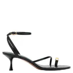 Wehkamp Mango leren sandalettes zwart aanbieding