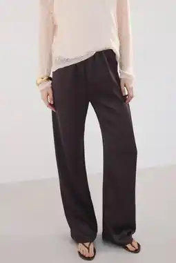 Wehkamp Mango broek straight donkerbruin aanbieding