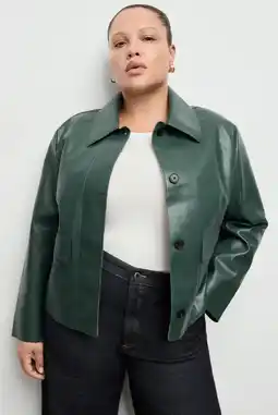 Wehkamp Mango imitatieleren jack groen aanbieding