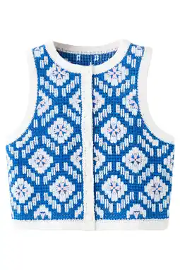Wehkamp Mango Kids gilet blauw aanbieding