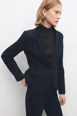 Wehkamp Mango getailleerde blazer marineblauw aanbieding