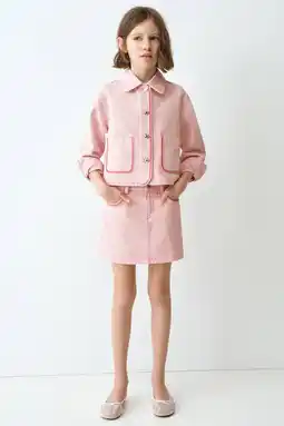 Wehkamp Mango Kids denim Jasje voor binnen lichtroze aanbieding