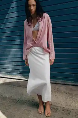 Wehkamp Mango linnen midi rok wit aanbieding