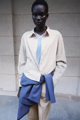 Wehkamp Mango geruit blouse lichtgeel aanbieding