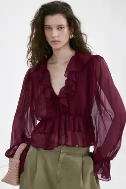 Wehkamp Mango blouse donkerrood aanbieding