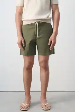 Wehkamp Mango Man katoenen relaxed fit korte broek - middengroen aanbieding
