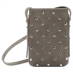 Wehkamp Mango suede telefoontasje met studs grijs aanbieding