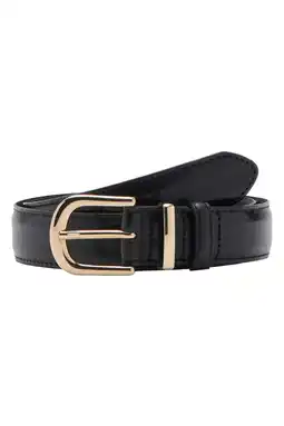 Wehkamp Mango leren riem zwart aanbieding
