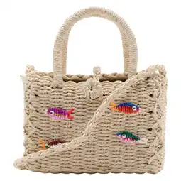 Wehkamp Mango Kids rieten handtas beige aanbieding