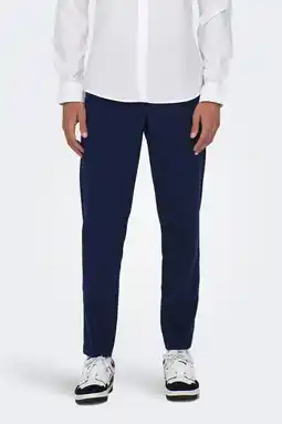 Wehkamp ONLY & SONS slim fit pantalon ONSEVE donkerblauw aanbieding