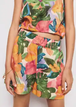 Wehkamp Mango Kids gebloemde casual short oranje aanbieding