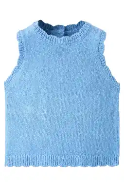 Wehkamp Mango Kids mouwloze top blauw aanbieding