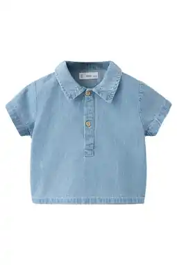 Wehkamp Mango Kids polo light blue denim aanbieding