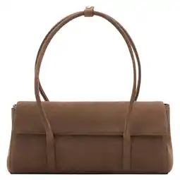 Wehkamp Mango suede schoudertas bruin aanbieding