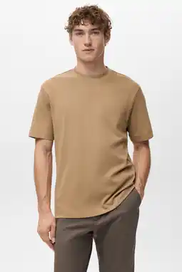 Wehkamp Mango Man regular T-shirt bruin aanbieding