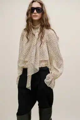 Wehkamp Mango blousetop met stippen ecru aanbieding