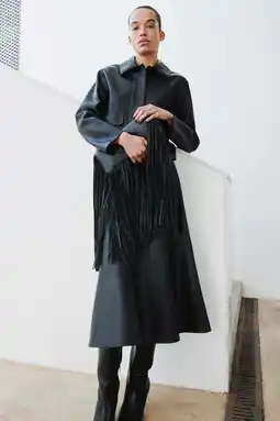 Wehkamp Mango imitatieleren rok zwart aanbieding