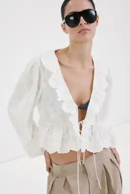 Wehkamp Mango gebloemde blouse ecru aanbieding
