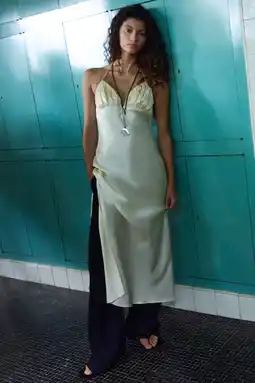 Wehkamp Mango maxi jurk ecru aanbieding