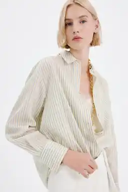 Wehkamp Mango gestreepte blouse lichtgeel aanbieding